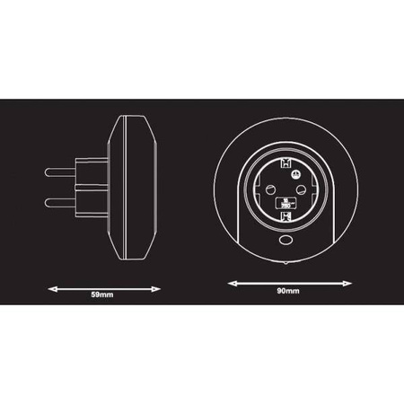 Lampka nocna wtykowa LED 0.4W 15lm z czujnikiem zmierzchu i gniazdem 220V EU