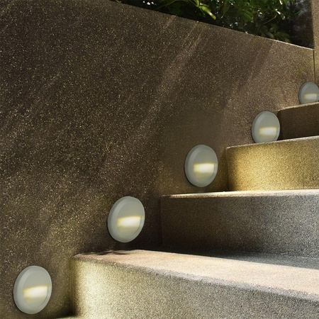 Oprawa Schodowa 2W LED V-TAC Biała Okrągła 230V IP65 VT-1142 3000K 80lm