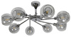 Lampa sufitowa chromowa szklany klosz koszyczek 8x40W E14 Ozzo 38-72283