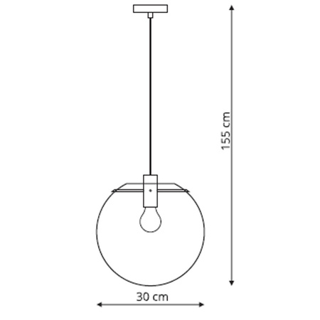 Puerto lampa wisząca duża czarna LP-004/1P L BK