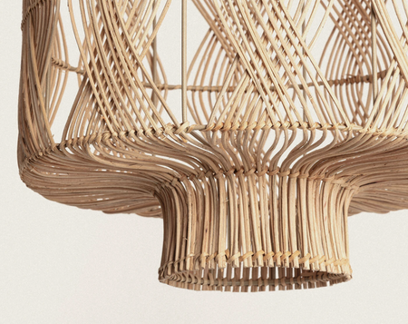 Naturalna Lampa wisząca Rattanowa zewnętrzna Oia Ø40cm Boho