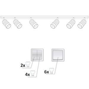 Lampa ścienno-sufitowa ARRAS 6 czarno-złota GU10