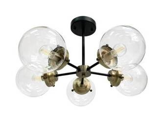 Lampa sufitowa czarna/patynowa 5xE14 Lens 35-01306