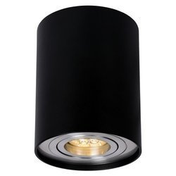 Oprawa sufitowa  pojedyńcza tubka ruchoma czarna / aluminium