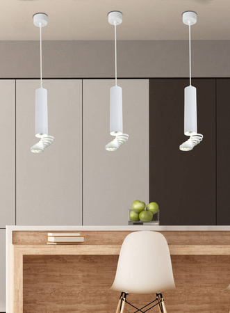 Lampa wisząca biała regulowana Tuba 31-77707
