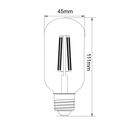 Żarówka FILAMENT LED T40 tubka E27 6W 450lm 3000K