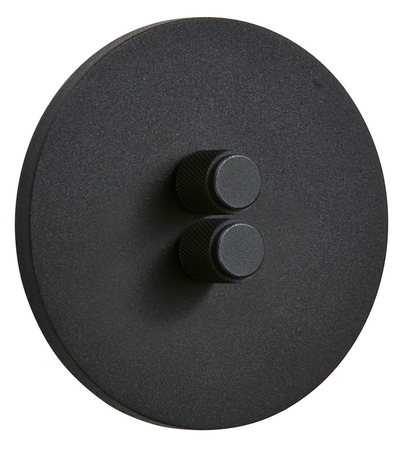 Podwójny Ściemniacz podtynkowy okrągły metalowy TOGGLICA ROUND czarny mat 