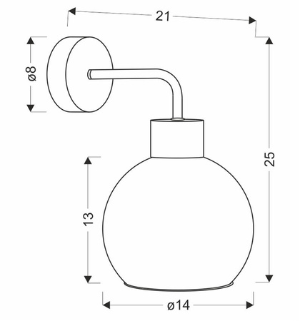 Lady Lampa Kinkiet Czarny 1X40W E27 Klosz Złoty