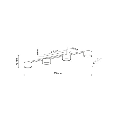 Lampa sufitowa DALLAS Gold/Black 4xGX53
