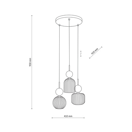 SOPHIA GREEN COGNAC LAMPA WISZĄCA 3XE14
