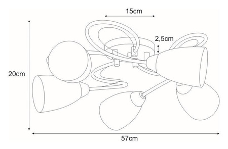 Lampa sufitowa K-JSL-6206/5 AB z serii DARIO