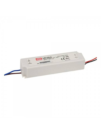MEAN WELL Zasilacz impulsowy; LED; 60W; 12V; 5A; 90-264VAC; 127-370VDC; IP67