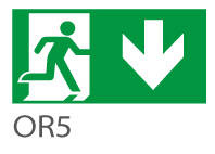 Piktogram WYJŚCIE W DÓŁ do ORION - OR5 (300X100mm) / 39977