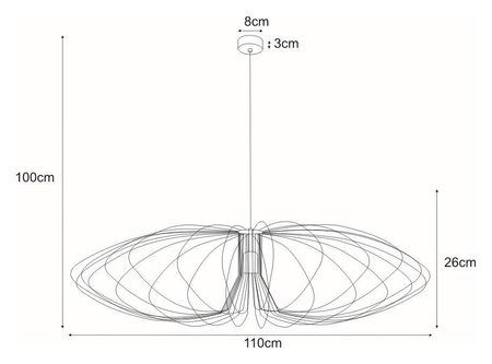 Lampa wisząca z szerokim, drucianym kloszem K-3408 CZARNY z serii TIZI