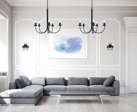 Czarny, podwójny kinkiet w stylu industrialnym K-4973 z serii HARIS