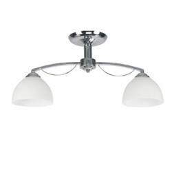 Filona Lampa Sufitowa Chromowy 2X40 E27 Klosz Biały