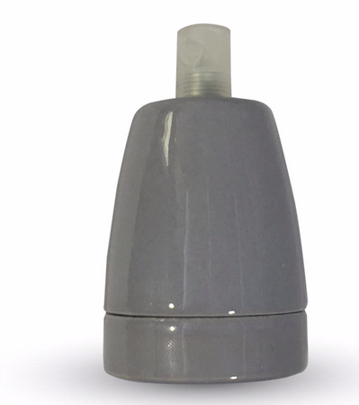 Ceramiczna oprawka dekoracyjna dla żarówki E27 szara