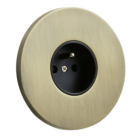 Gniazdo z bolcem podtynkowe okrągłe metalowe TOGGLICA ROUND patyna szczotkowana