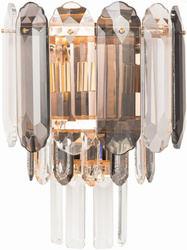 Kinkiet ścienny luksusowy kryształowy Luxury Gold Grey 2xE14