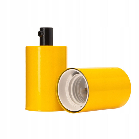 Oprawka metalowa do lampy E27 walec żółta