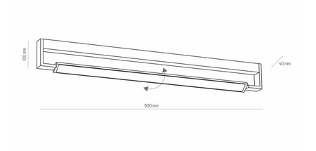 Kinkiet łazienkowy Led 36W czarny 90cm 4000K IP44