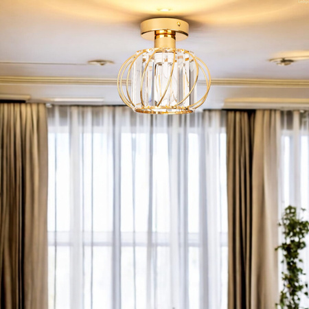 Lampa sufitowa mały złoty plafon Luxury kryształowy ZLA7219