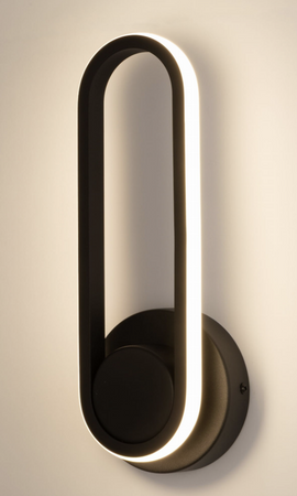 Nowoczesny Kinkiet Lumino czarny owal regulowany  LED 20W 4000K