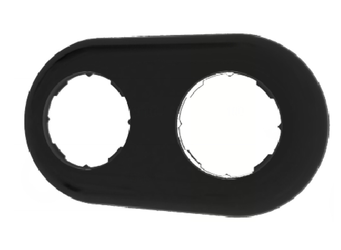 Ramka podwójna  PROSTA do gniazd Retro czarna