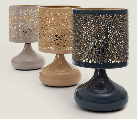 Metalowa lampka stołowa nocna 1xE27 HARISH kaszmir