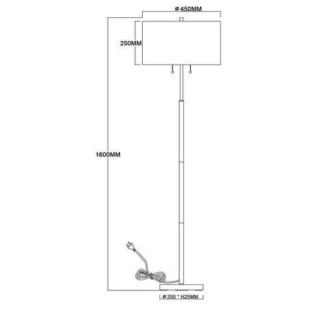 Lampa stojąca Fogo 2xE27 czarna LP-0304/2F BK