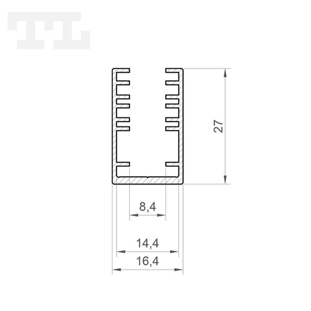 LED P10-3 Profil 2000 mm grafitowy lakierowany RAL 7016 (nr kat 86103027016)