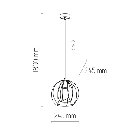 Tk Lighting JAULA lampa wisząca 1xE27