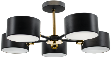 Lampa sufitowa Celtic 5xE14 czarno złota