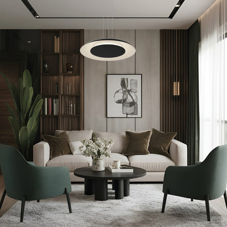 Lampa wisząca Piattino Czarny 30W LED 3000K-4000k-6000K