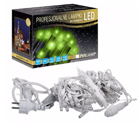 Lampki choinkowe 100 LED P65 niebieskie IP65 biały przewód 10m