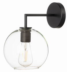 Kinkiet metalowy czarny Madrid szklana kula