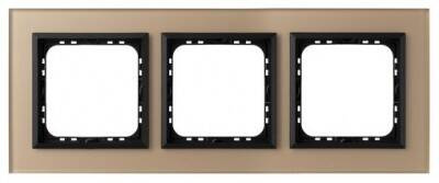 Ramka potrójna Sonata Ospel Szampańskie Szkło Szronione IP20
