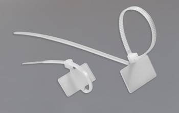 Opaska zaciskowa 2,5x200 biała z tabliczką opisową (op.30) ELEKTRO