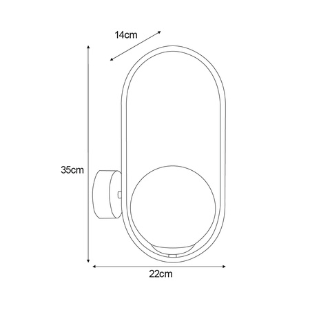 Geometryczny kinkiet ścienny, w białym kolorze K-5308 z serii ALMA
