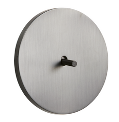 Włącznik podtynkowy okrągły metalowy pojedynczy / schodowy TOGGLICA ROUND 4U grafit szczotkowany