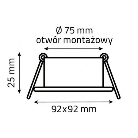 Oczko sufitowe kwadratowe czarny aluminium Mino