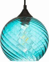 Lampa wisząca szklana niebieska kula VELA
