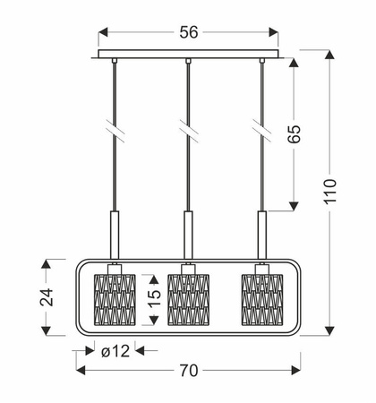 Crown Lampa Wisząca Czarny 3X40W E27 Abażur Beżowy