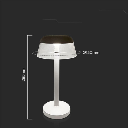 Lampka Biurkowa Nocna V-TAC 3W LED 28cm Ładowanie USB Ściemnianie Biała 
