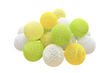 Lampki dekoracyjne COTTON BALLS 20xLED kule zielone żółte na baterie 3xAA