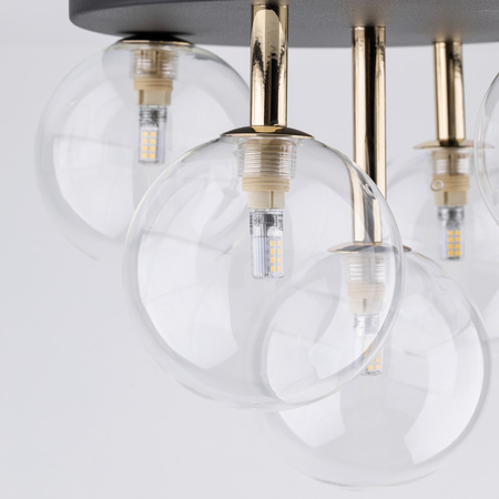 Lampa sufitowa NILOS Black/Gold 5xG9