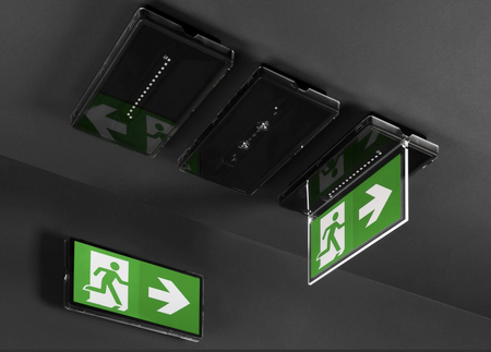 Oprawa awaryjna VELLA LED SOH 400 NM 3H AT czarna IP65 / soczewka otwarta do wysokich pomieszczeń