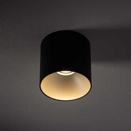 Nowodvorski Lampa punktowa natynkowa czarna srebrna tuba POINT TONE 