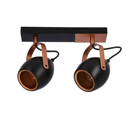 Lampa czarno-miedziana regulowana spot E14 2x40W Anica 92-81797