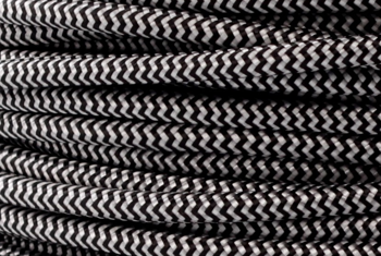 Dekoracyjny kabel w oplocie poliestrowym 3x1,5m zebra